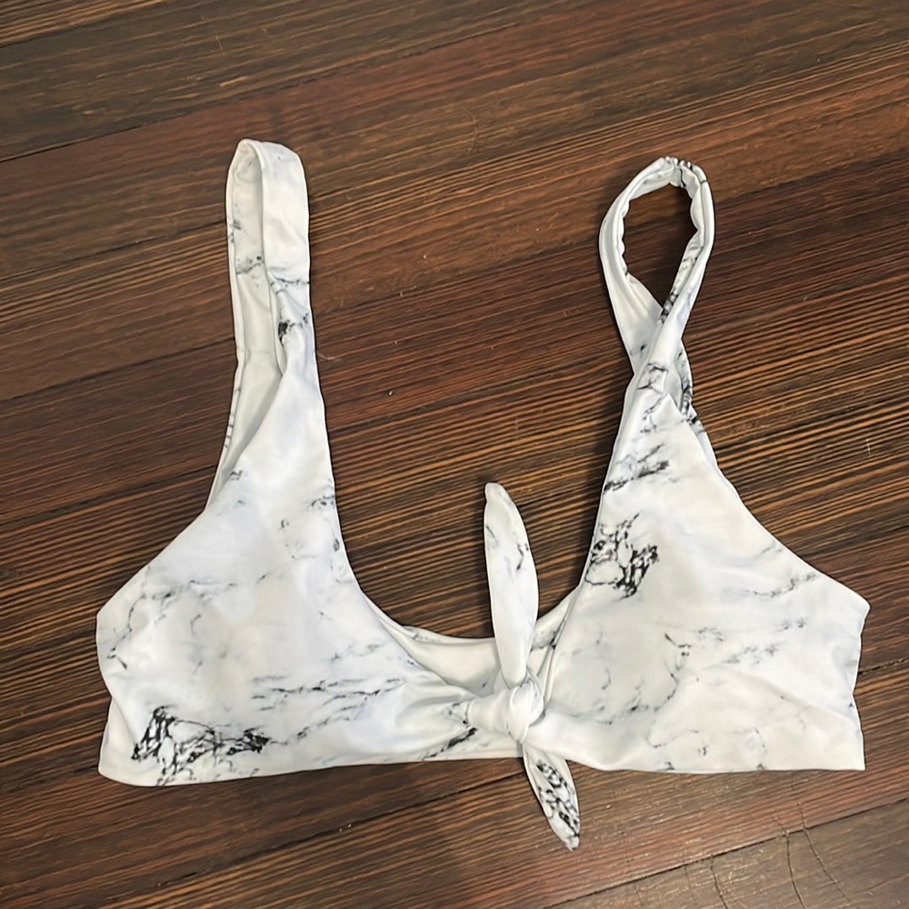 Marble tie bikini top